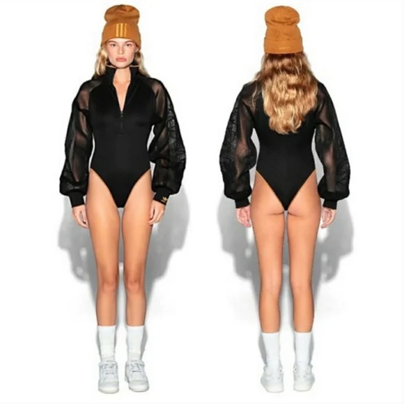 IVY PARK Tops - ADIDAS X IVY PARK Black Mesh Long Sleeve Bodysuit Size Medium